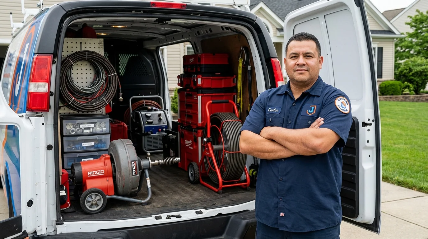 Professional drain cleaning equipment and Johns Plumbing LLC plumber in White Mountain Lake