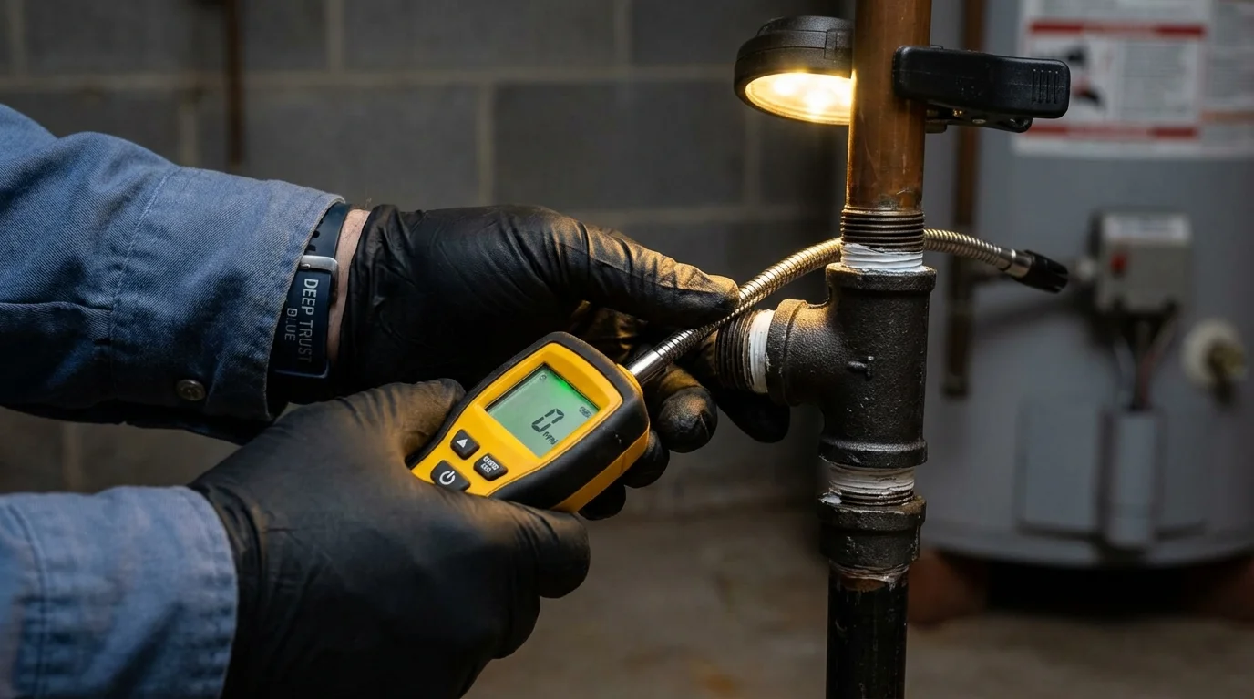 Gas leak detection with electronic sniffer by Johns Plumbing LLC in White Mountain Lake