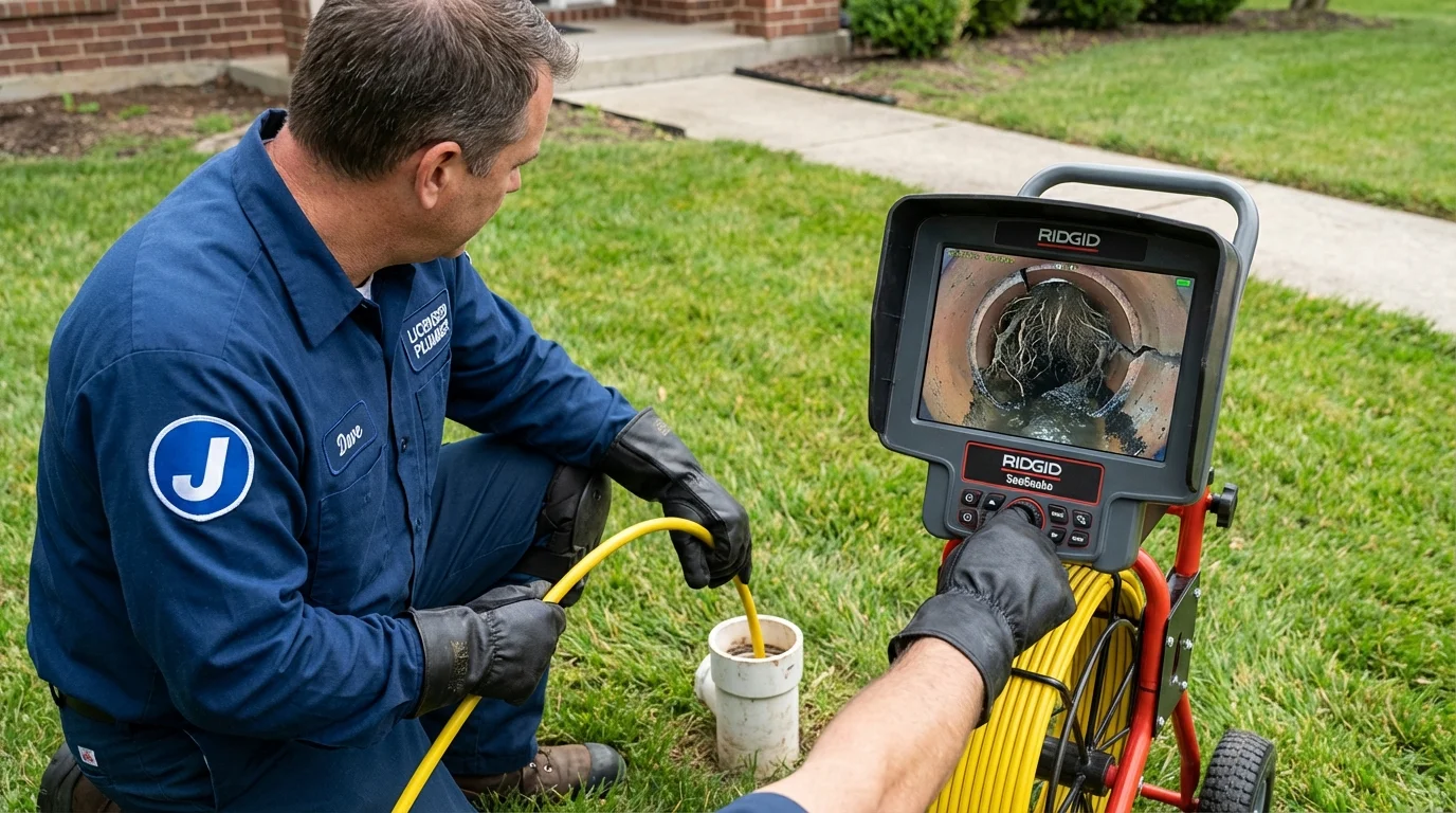 Sewer camera inspection being performed by Johns Plumbing LLC in White Mountain Lake