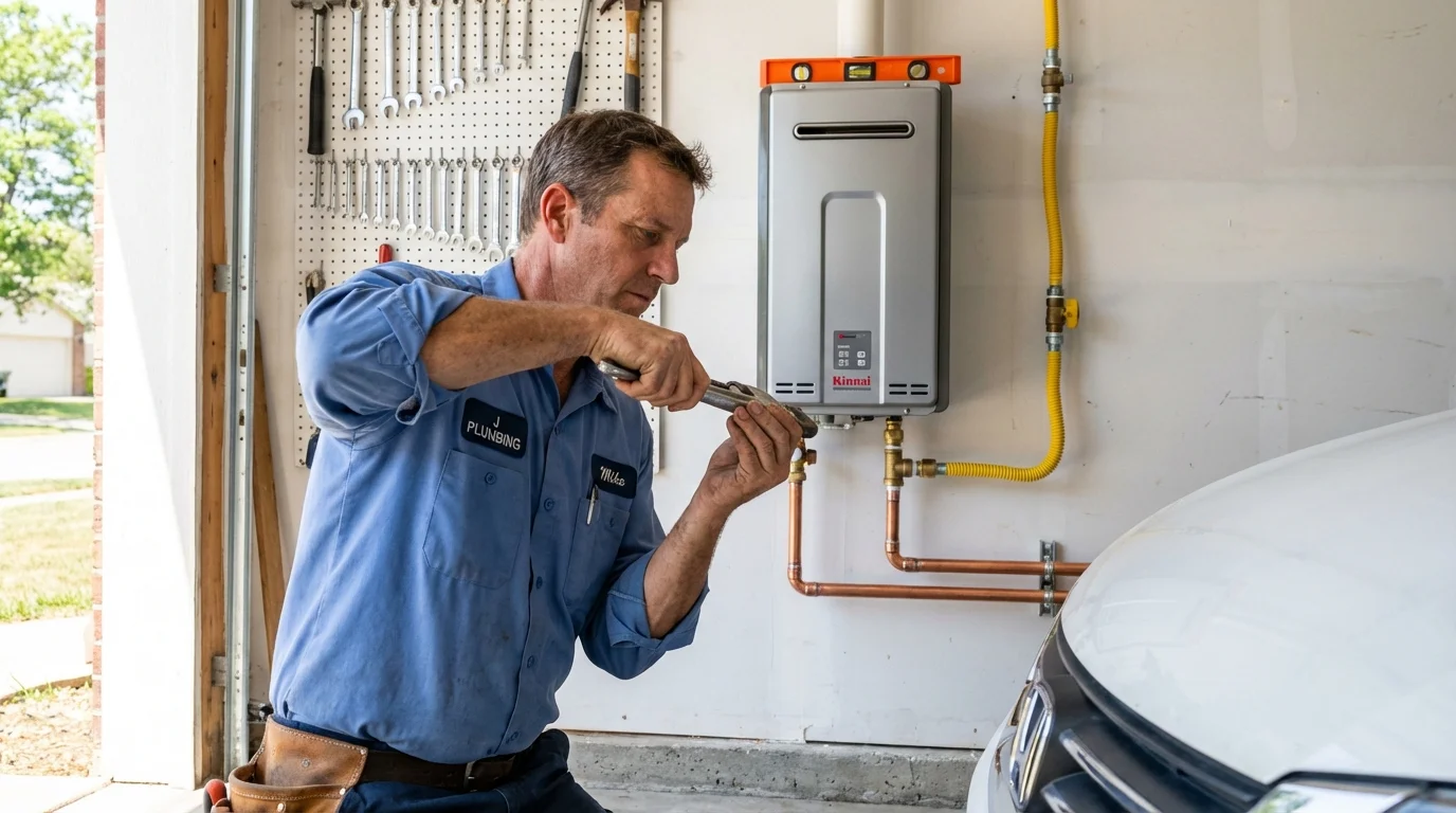 Tankless water heater installation by a Johns Plumbing LLC plumber in White Mountain Lake
